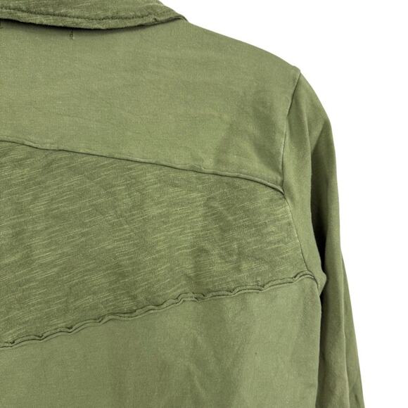 Habitat Womens Olive Green Lagenlook Stretch Cotton Knit Jacket Button Up sz S - Picture 12 of 16